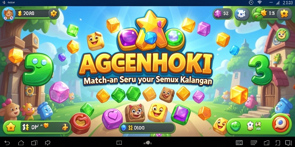 Tampilan gameplay AGENHOKI dengan berbagai item menarik.