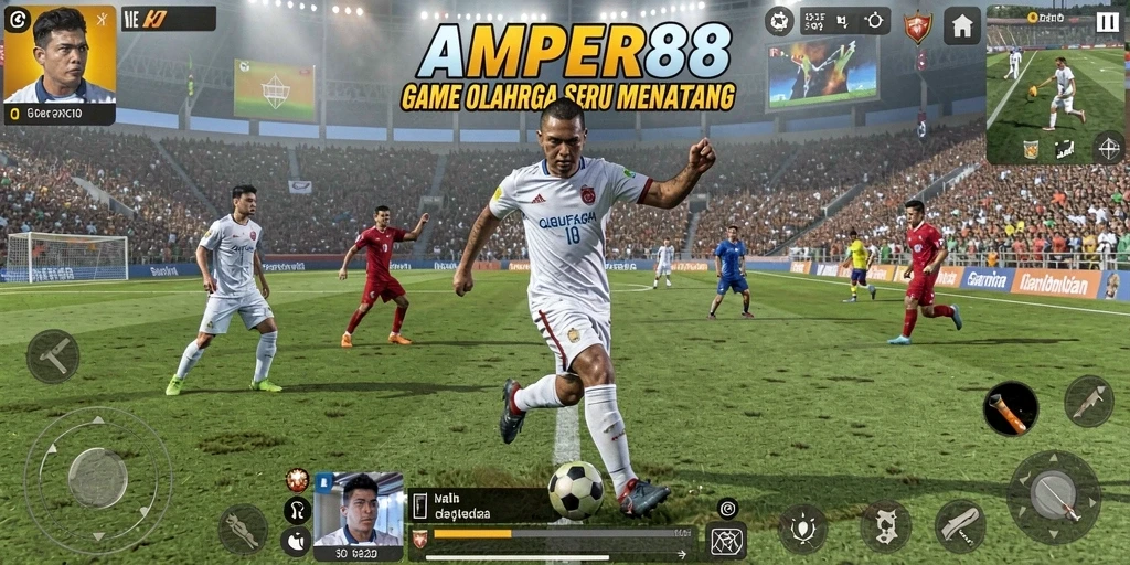 Screenshot gameplay AMPER88 menampilkan aksi olahraga yang mendebarkan.