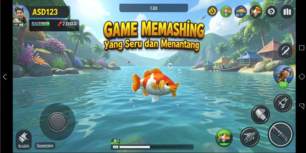 Tampilan gameplay <strong>ASD123</strong> yang menampilkan aktivitas memancing yang seru.