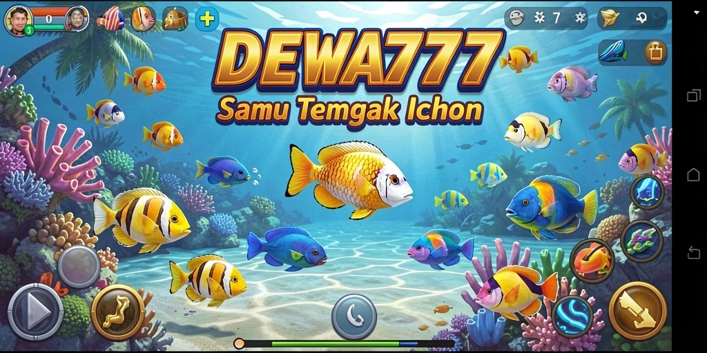 Gameplay seru DEWA777 saat menangkap ikan besar.