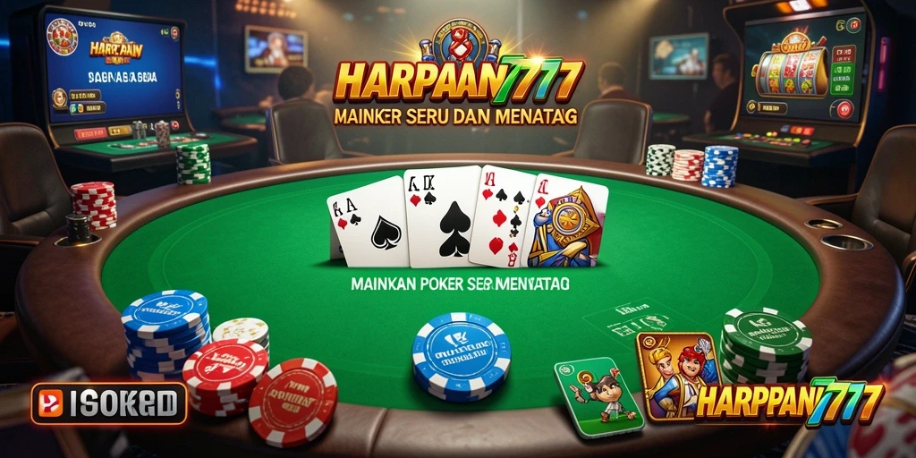 Tangkapan layar gameplay HARAPAN777 yang menunjukkan aksi poker mendebarkan.