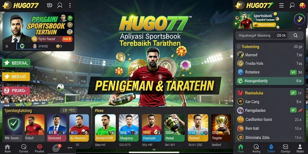 Screenshot utama HUGO77 menampilkan antarmuka taruhan yang menarik dan interaktif.