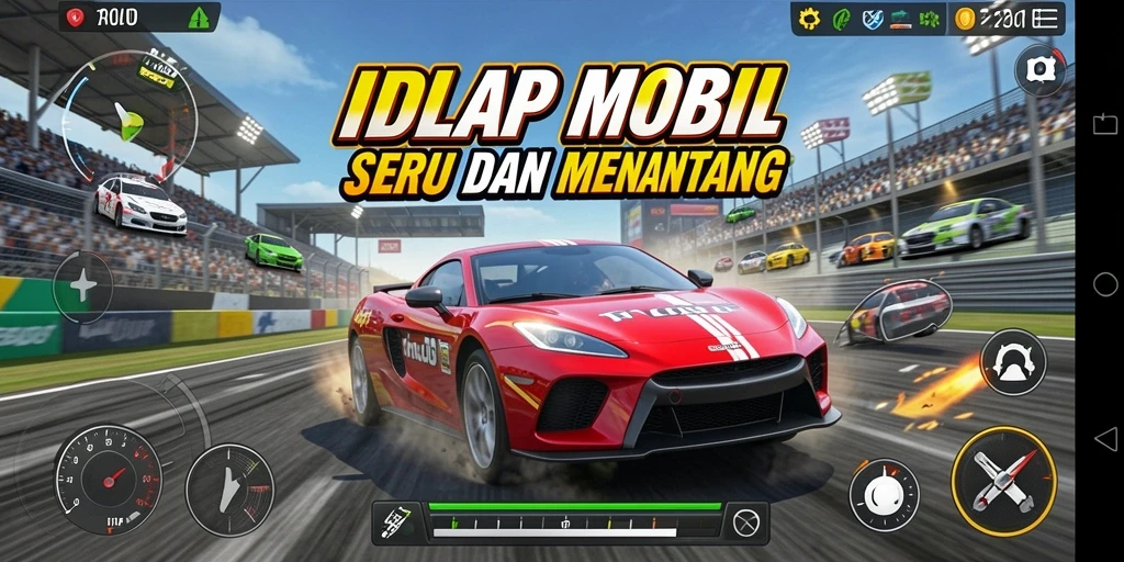 Tampilan gameplay seru di lintasan balap IDKLUB.
