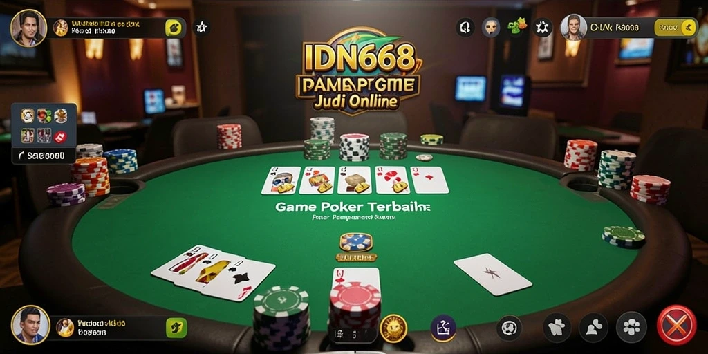 Tampilan gameplay Poker yang mendebarkan di IDN668.