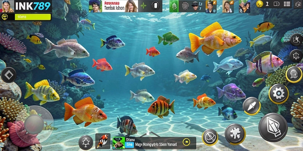 Tampilan gameplay seru menembak ikan di INK789.
