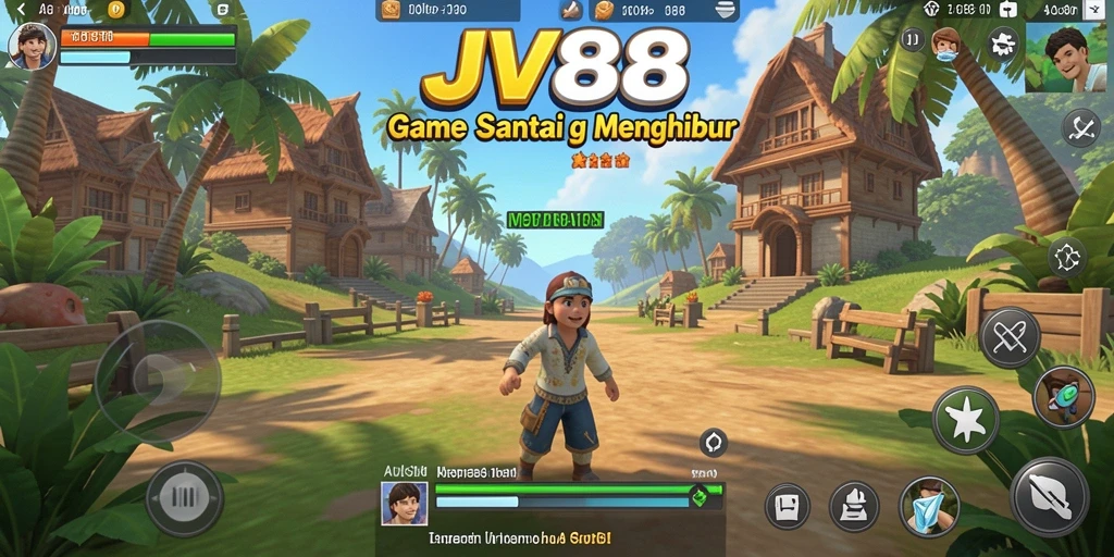 Tampilan gameplay JV88 yang ceria dan menarik.