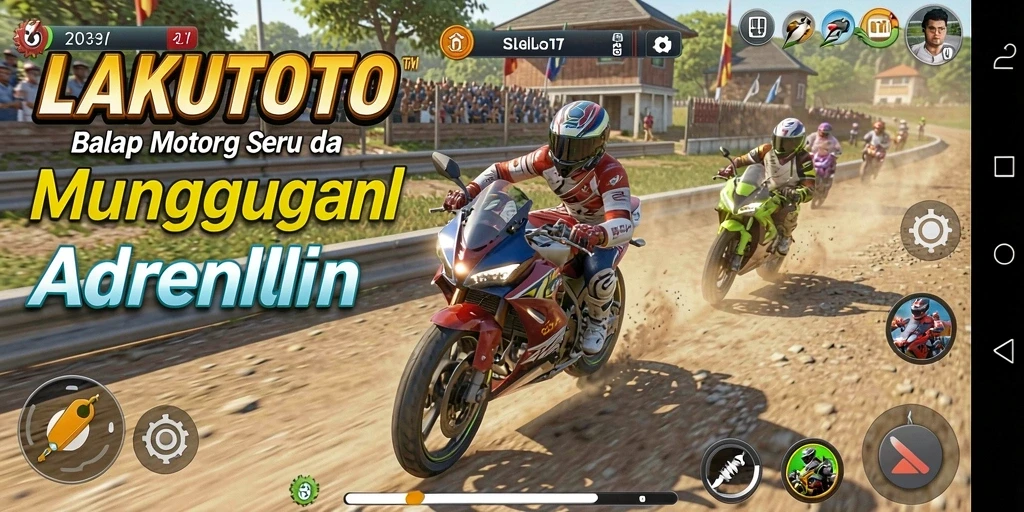 Tampilan menegangkan dari LAKUTOTO saat balapan motor.
