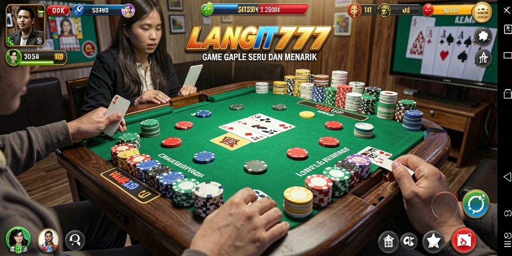 Tampilan gameplay LANGIT777 yang menarik saat bermain Gaple.