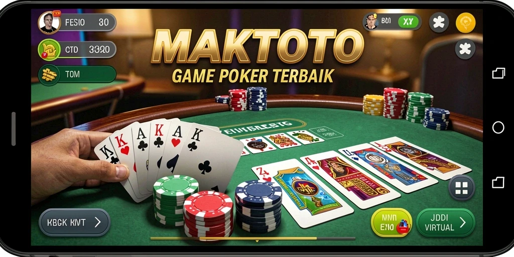 Screenshot gameplay MAKTOTO yang menampilkan suasana seru permainan Poker.