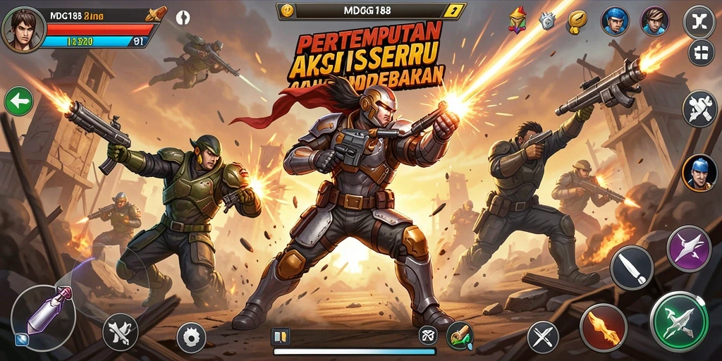 Tampilan gameplay seru MDG188 dengan aksi pertempuran yang dinamis.