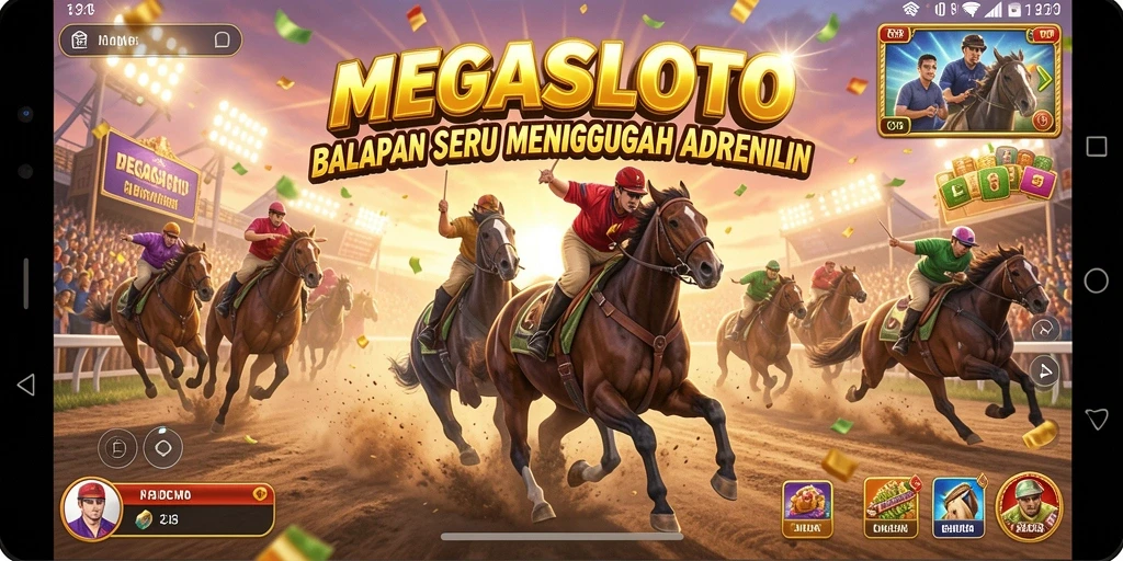 Gameplay balapan seru di MEGASLOTO dengan grafis menawan.
