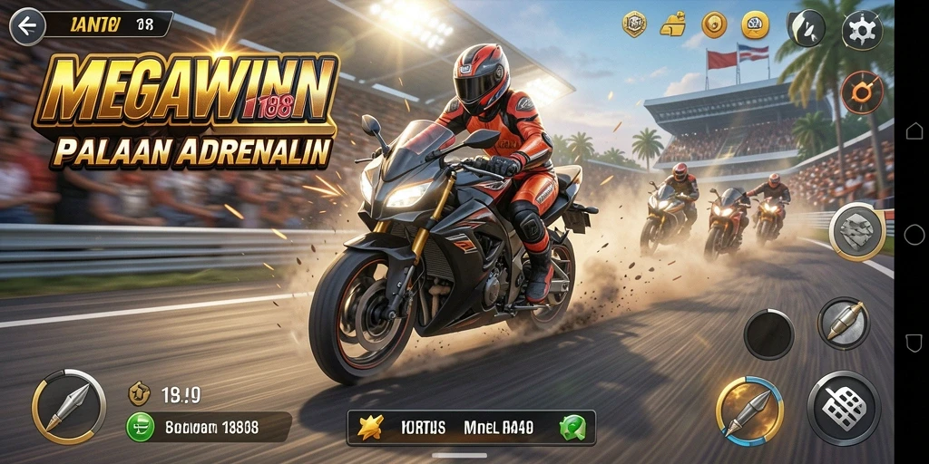 Gameplay balapan motor yang seru dan mendebarkan di MEGAWIN188.