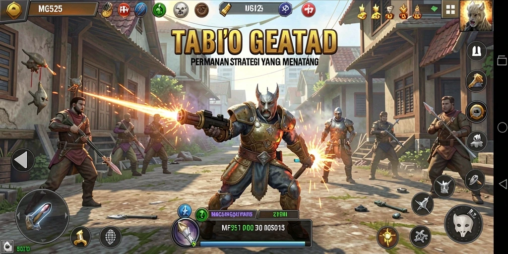 Tampilan utama gameplay MG525 yang penuh strategi dan pertempuran.