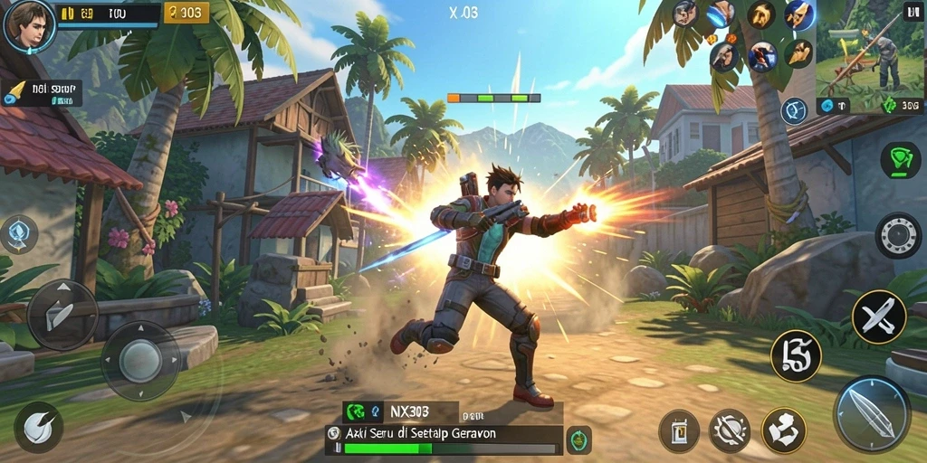 Tangkapan layar gameplay NX303 yang penuh aksi dan ketegangan.