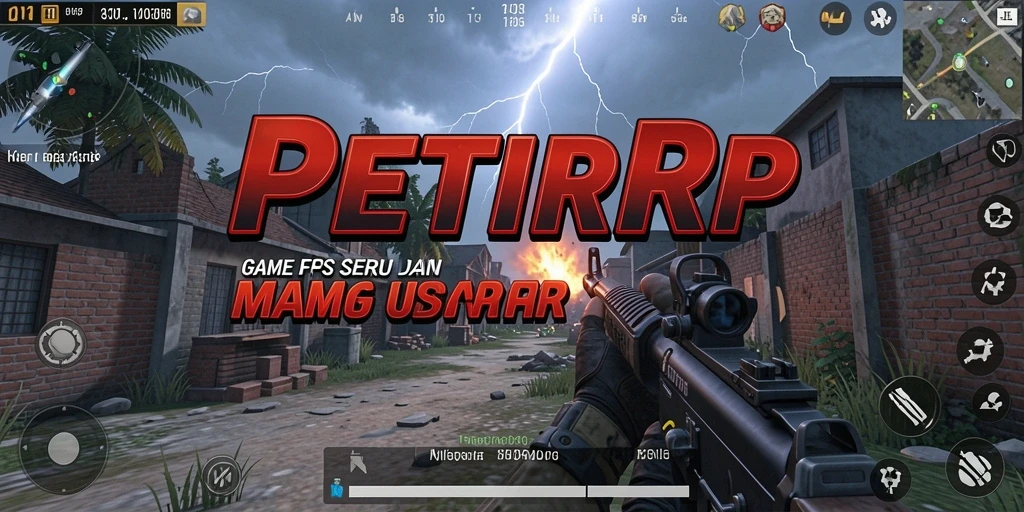 Screenshot gameplay menunjukkan aksi menembak yang seru dan menegangkan di PETIRRP.
