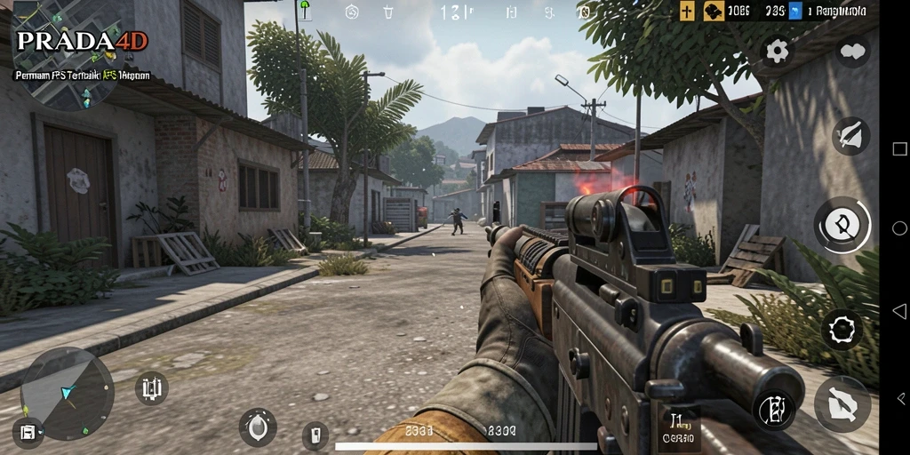 Tampilan gameplay mendebarkan PRADA4D dengan aksi tembak-menembak intens.