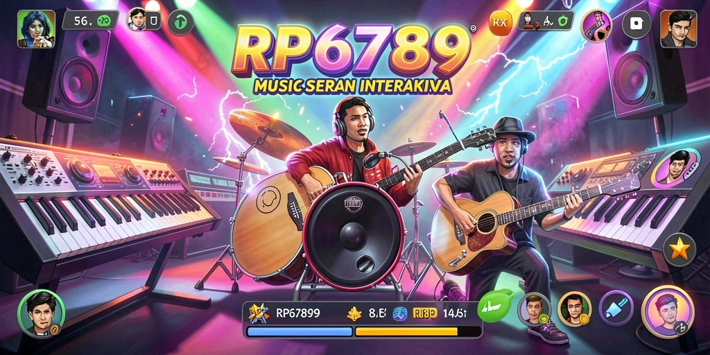 Tampilan gameplay RP6789 yang menampilkan berbagai alat musik.