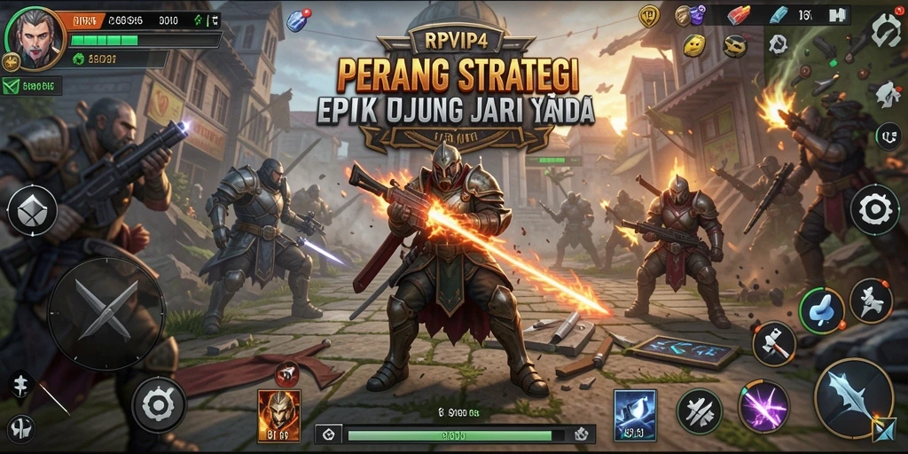 Tampilan dinamis gameplay RPVIP4 dengan pertempuran strategis yang menarik.