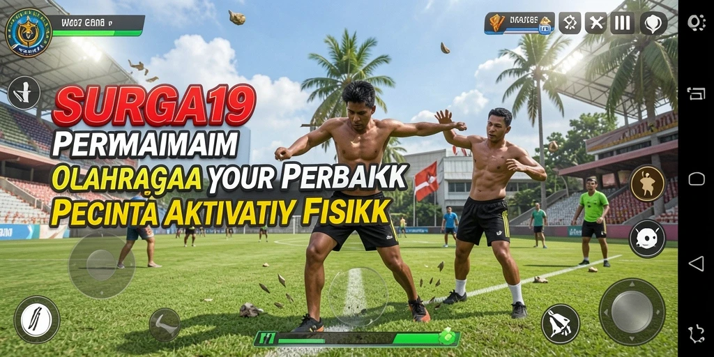 Tampilan gameplay SURGA19 yang menampilkan pertandingan olahraga seru.