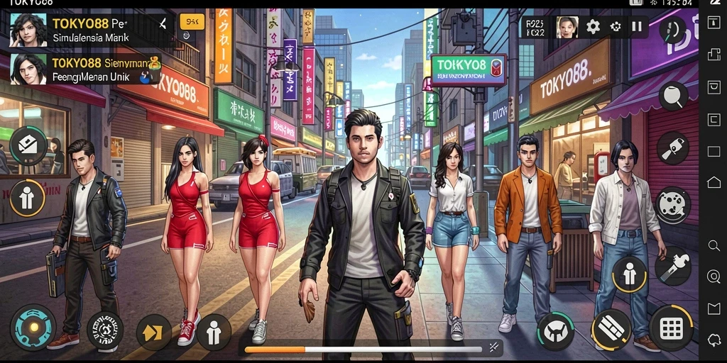 Screenshot gameplay TOKYO88 menampilkan pengalaman simulasi yang mendalam.
