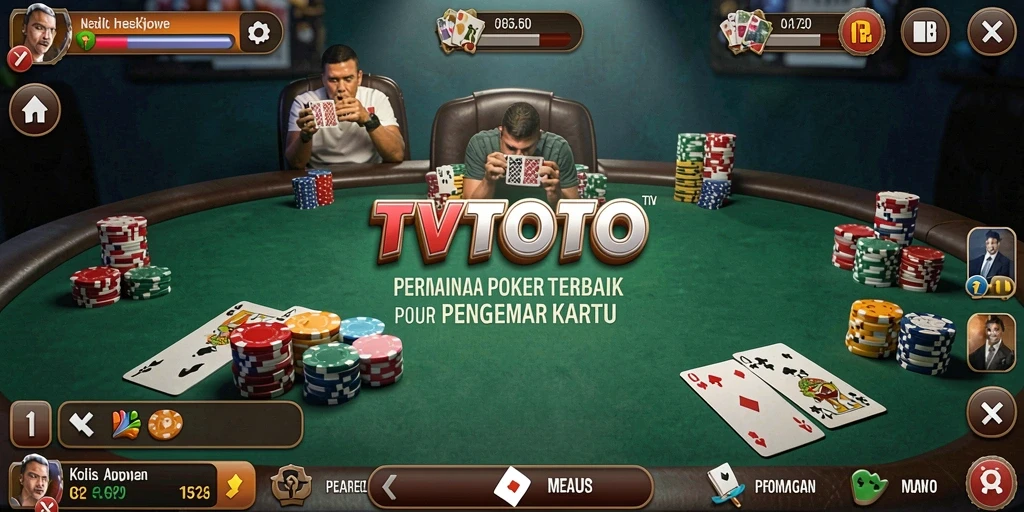 Screenshot utama menunjukkan gameplay seru di TVTOTO dengan teman-teman.