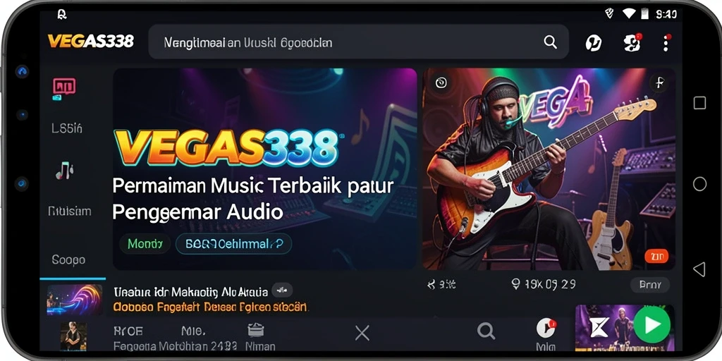 Tampilan gameplay <strong>VEGAS338</strong> dengan interaksi musik yang seru.