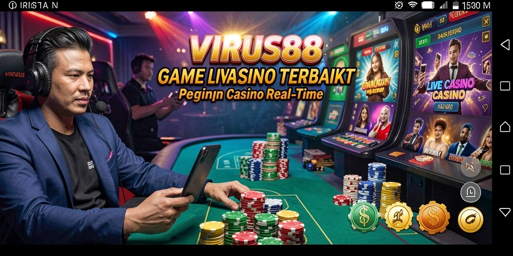Tampilan gameplay Live Casino yang seru dan interaktif di VIRUS88.