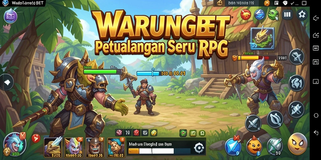 Menampilkan aksi seru dalam permainan RPG WARUNGBET.